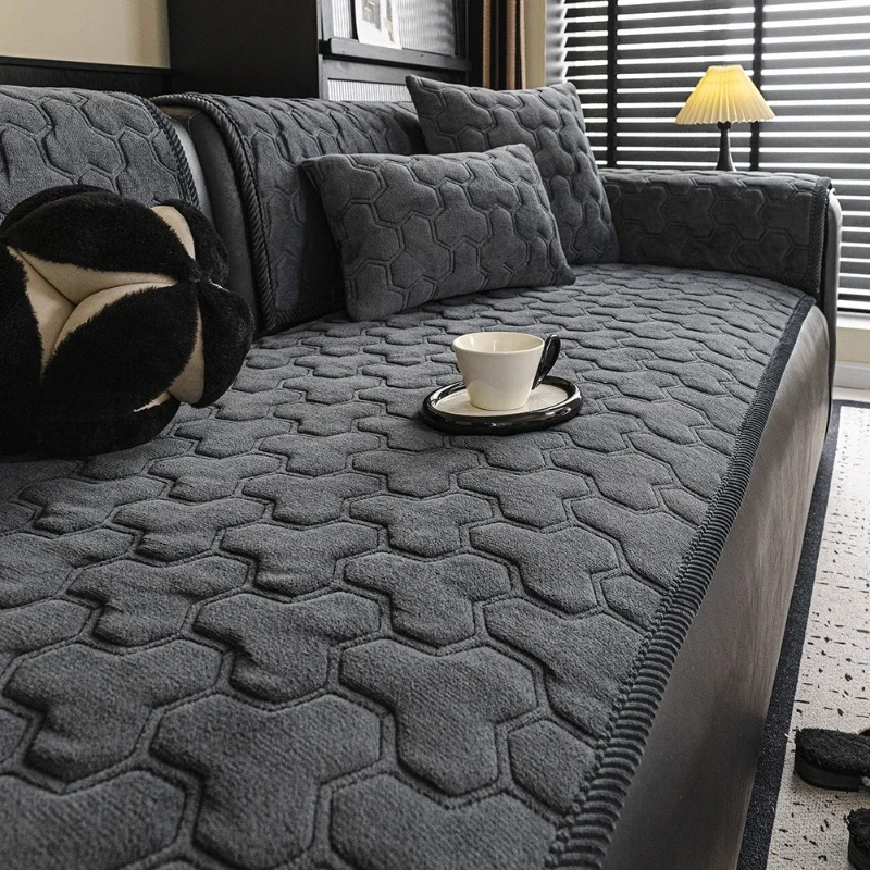 Chinese style Soft Wavy Jacquard Sofa cushion Non-slip Universal Couch Seat Mat Animal friendly Furniture Protector sofa pad