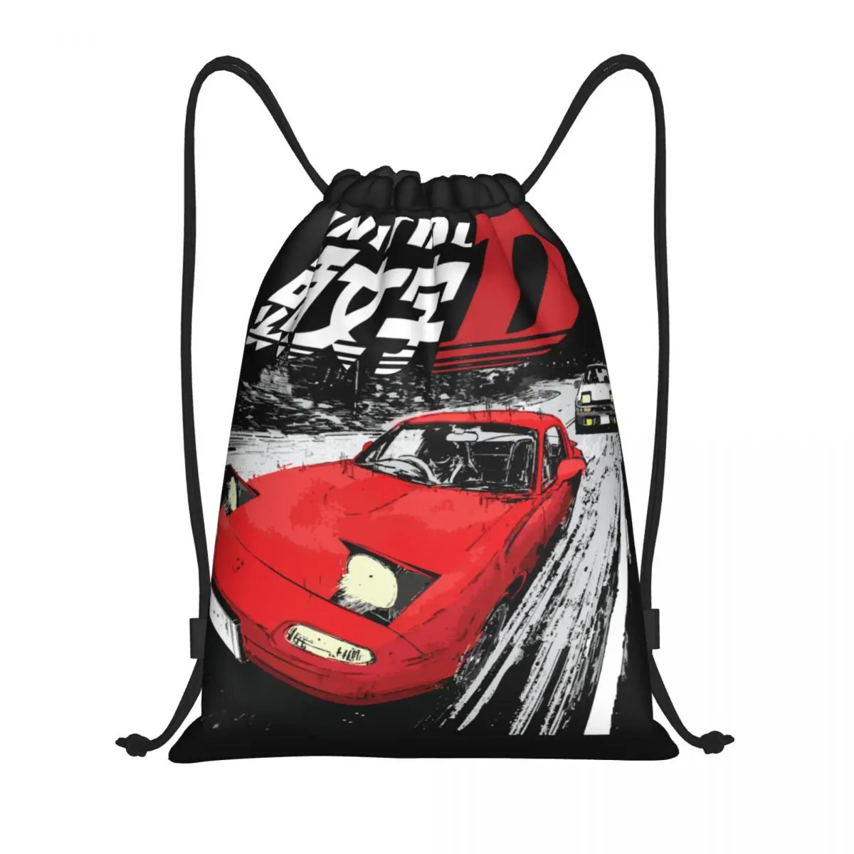 Custom Mountain Drift Racing Initial D Drawstring Backpack Bags Men Women Lightweight Gym Sports Sackpack Sacks for Yoga