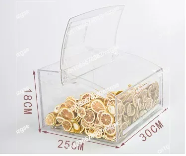 Fully Transparent Custom Acrylic Bulk Food Display Box, Supermarket Dry Shelf Snack Container for Retail and Store Organization