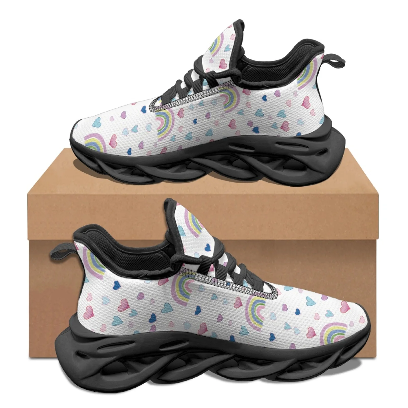 PENSTROLL Heart Rainbow Cover Casual Mens Running Shoes Sports Shoes for Walking Breathable Athletic Trainer