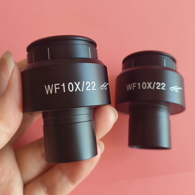 1pcs 2pcs WF10X/22 High Eyepoint Wide Angle Eyepiece for Biological Microscope 22mm Diopter Adjustment 10X Fully Coated Ocular