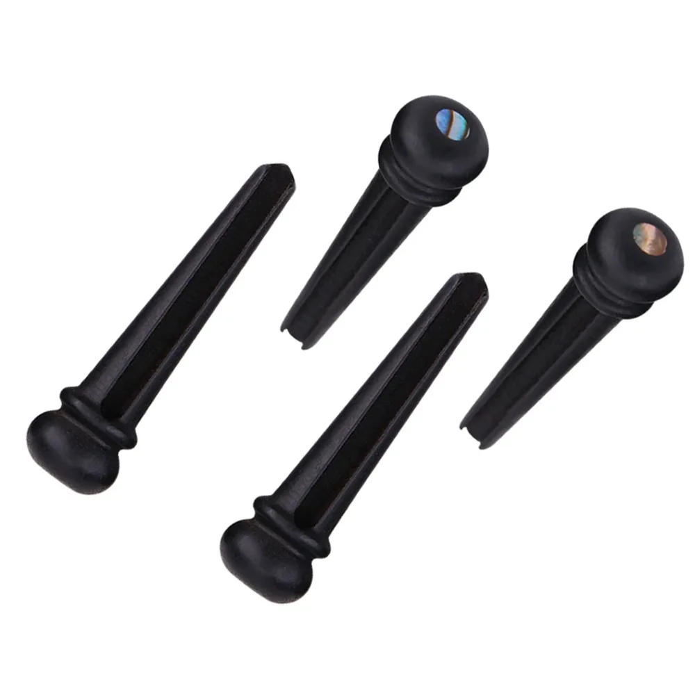 ​6Pcs ​Ebony ​Ebony Bridge Pins Abalone Shell​ ​Replacement Parts ​Guitar Bridge Pin ​Abalone Dot Inlay ​Acoustic Guitar Parts