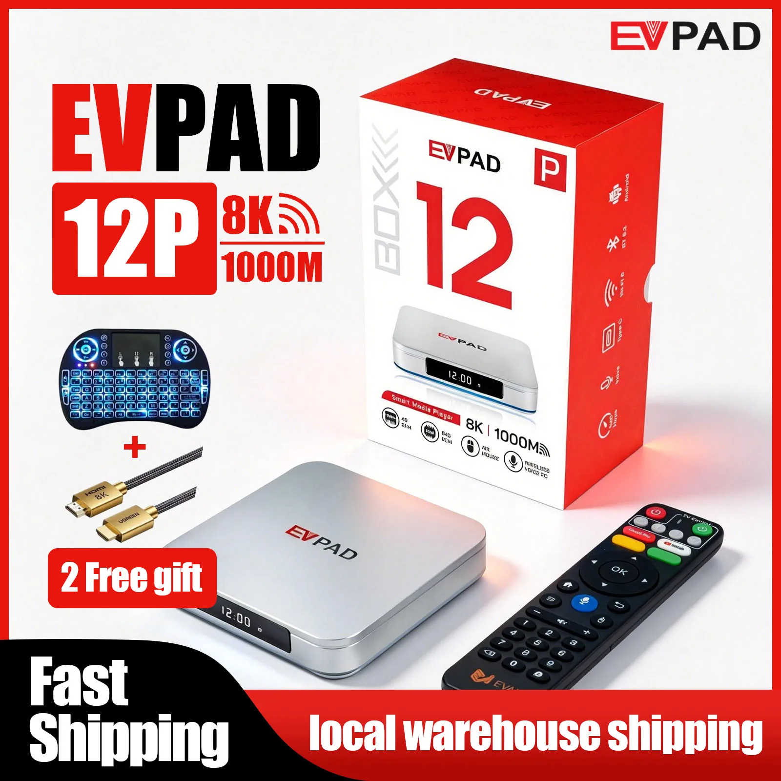 

Оригинальная ТВ-приставка EVPAD 12p Smart Android, новая глобальная версия 2026 года, быстрая доставка со склада в стране, с бесплатным подарком