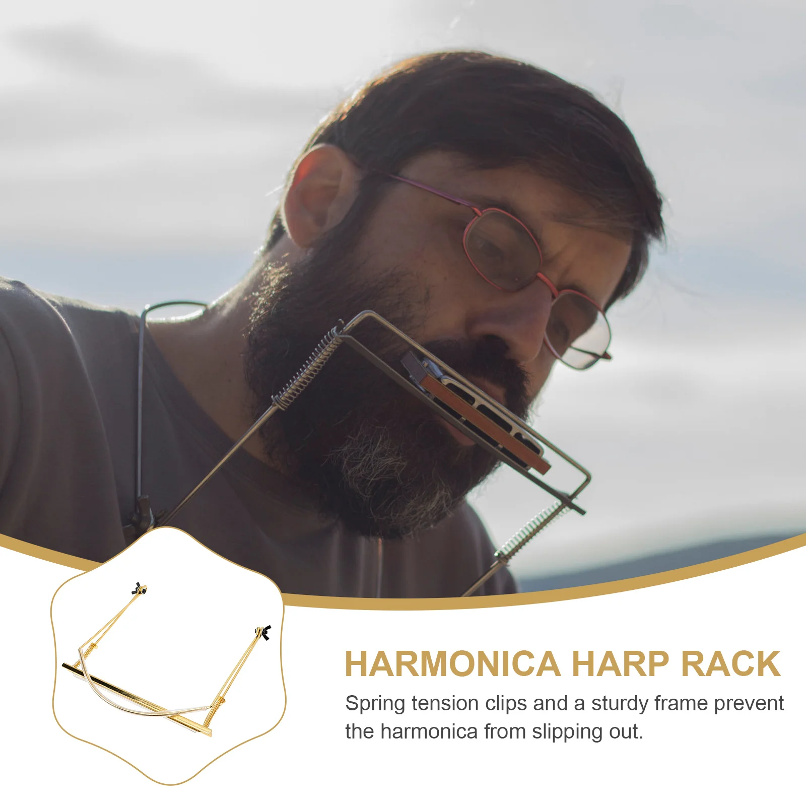 

Professional Neck Type Adjustable 24 Hole Harmonica Stand Zinc Alloy Durable Holder Clip Harmonica Support Accessory