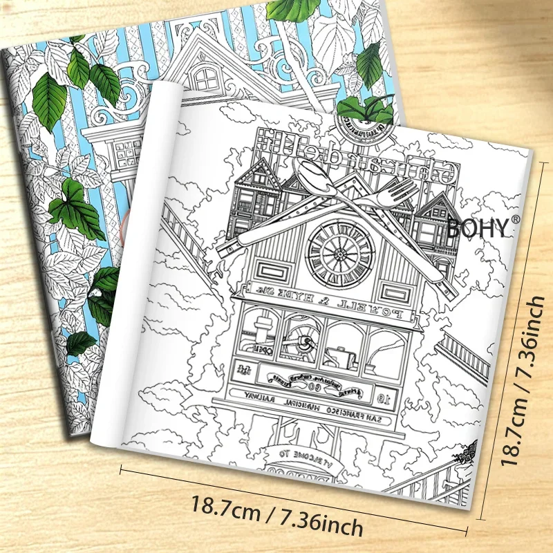 1 Time Travel Themed Coloring Book, 24 Pages of Beautiful Retro Coloring Inner Pages, Adult Stress Relief, Art Coloring Practice