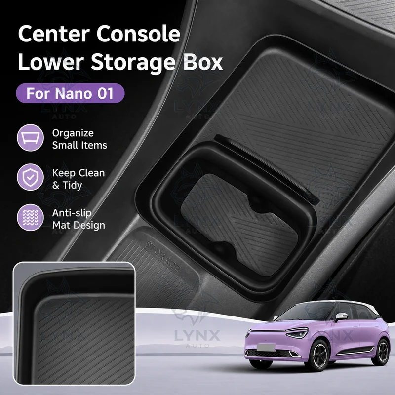 For Nano 01 Center Console Lower Storage Box Car Organizer Storage Car Interior Accessories Decor Modification Parts