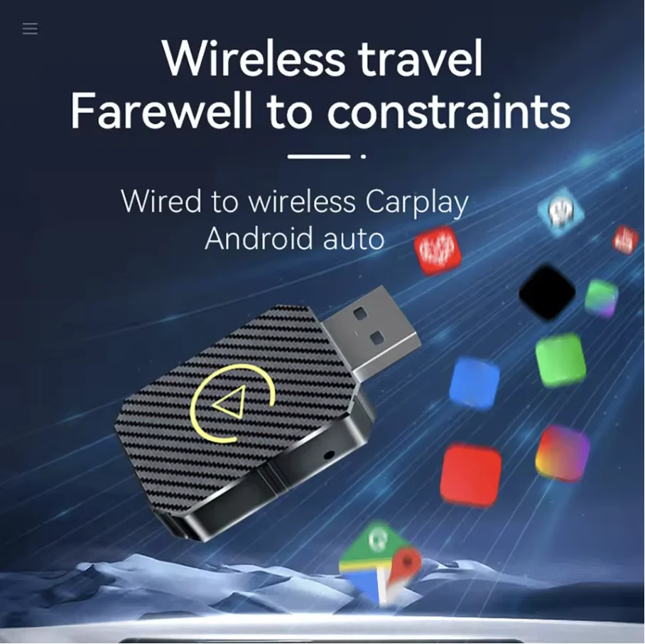 WiFi BT5.0 Smart Dongle - Plug&Play Mini AI Box CarPlay Android Auto Adapter Converts Wired to Wireless with Fast Connection