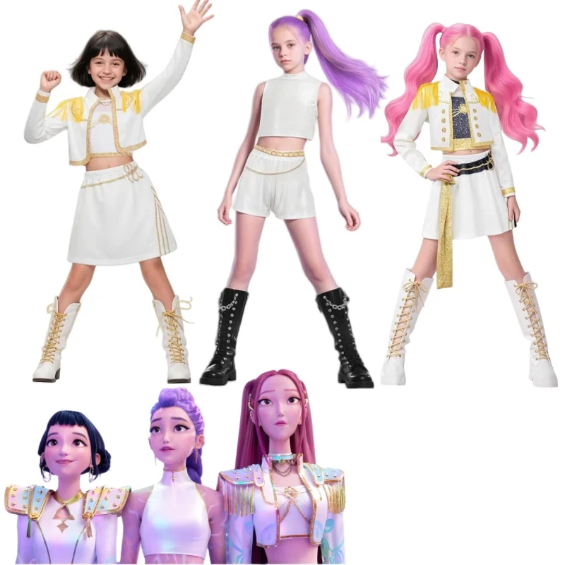 

Anime Movie K-Pop Demon Hunters Zoey Rumi Mira Children printed Cosplay Costume Stage performance Role Play Halloween Carnival