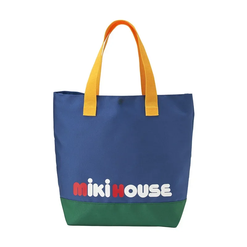 Bolsos de lona Miki para bebé, bolso de mano de mamá con estampado de logotipo de letra Simple, bloque de Color, nuevo