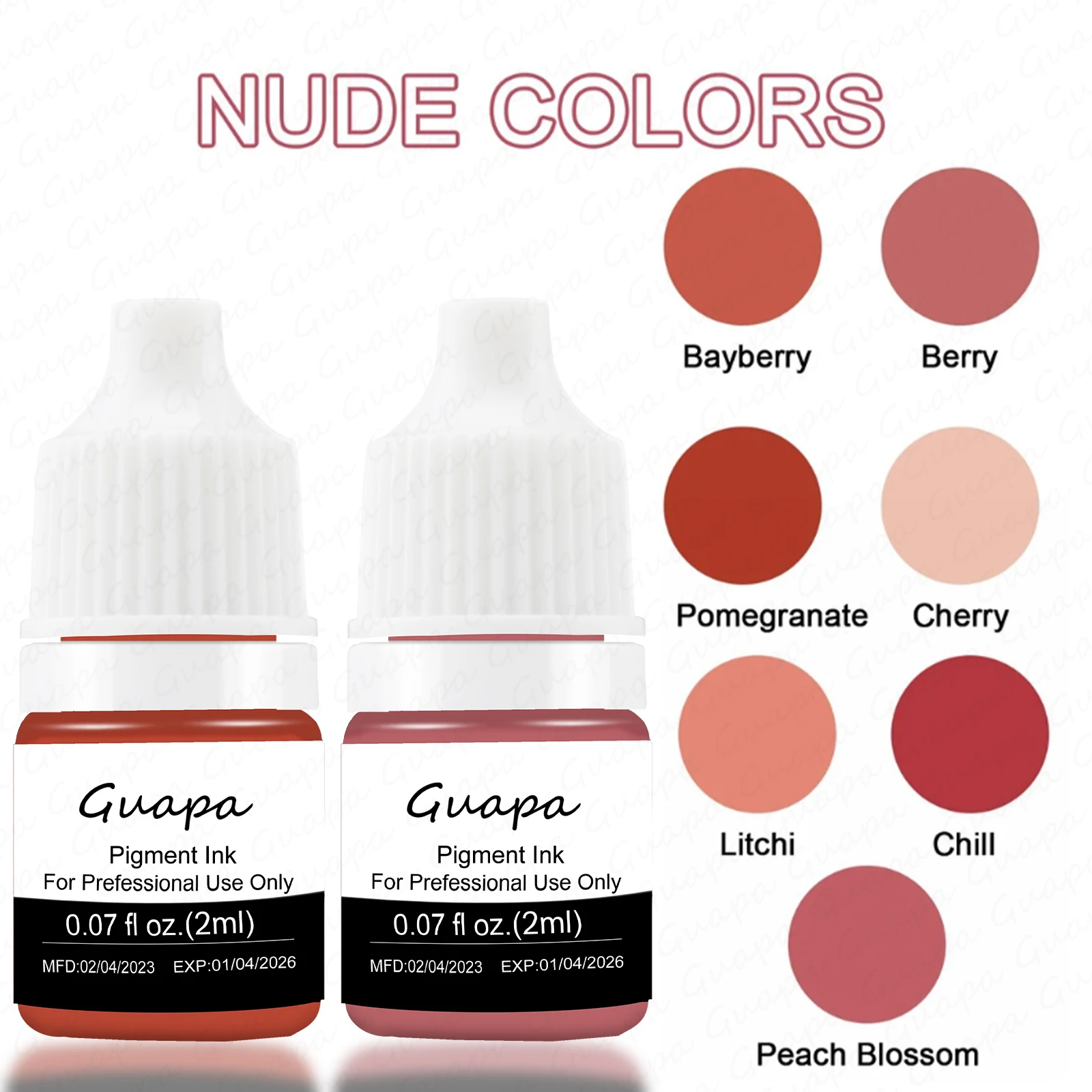 Muestra de 2ml, pigmento de tinta de pintura para Microblading de tatuaje de Color desnudo para maquillaje semipermanente, suministros de tinte de labios y cejas