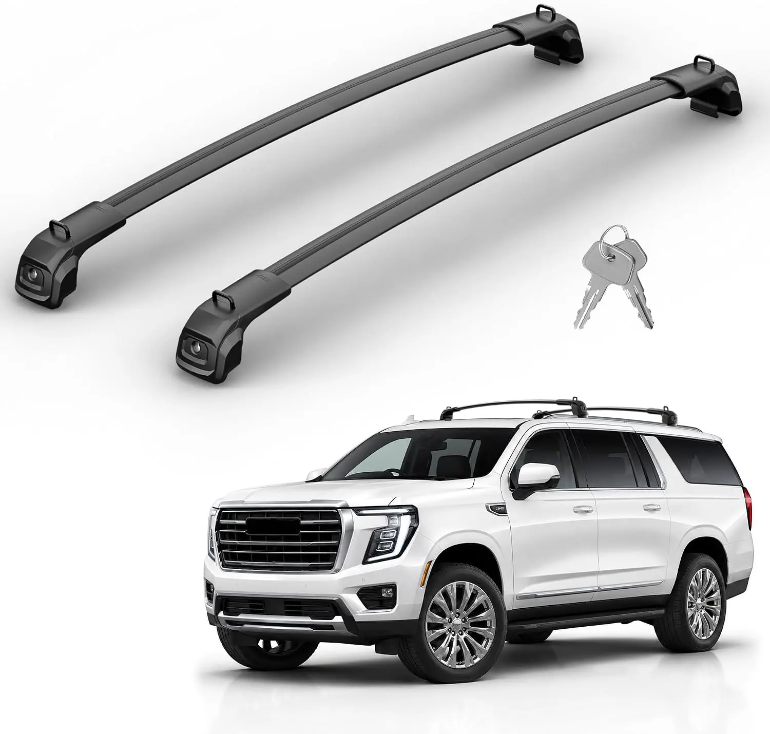 360Lbs Roof Rack Cross Bars Compatible with 2021-2026 Chevy Suburban & Tahoe,GMC Yukon XL,Cadillac Escalade ESV, Heavy Duty Alum