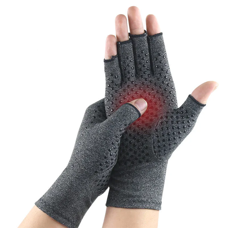 

Outdoor Fitness Pressure Half Finger Sports Gloves Anti Slip and Warm Joint Care Cycling Gloves Therapy Wristband Gloves