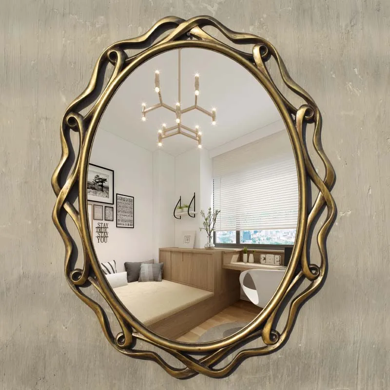 Simple House Living Room Decorations Home Mirror Pocket Mirrors Full Body Wall Dressing Table Mirror With Wall Mirror with light