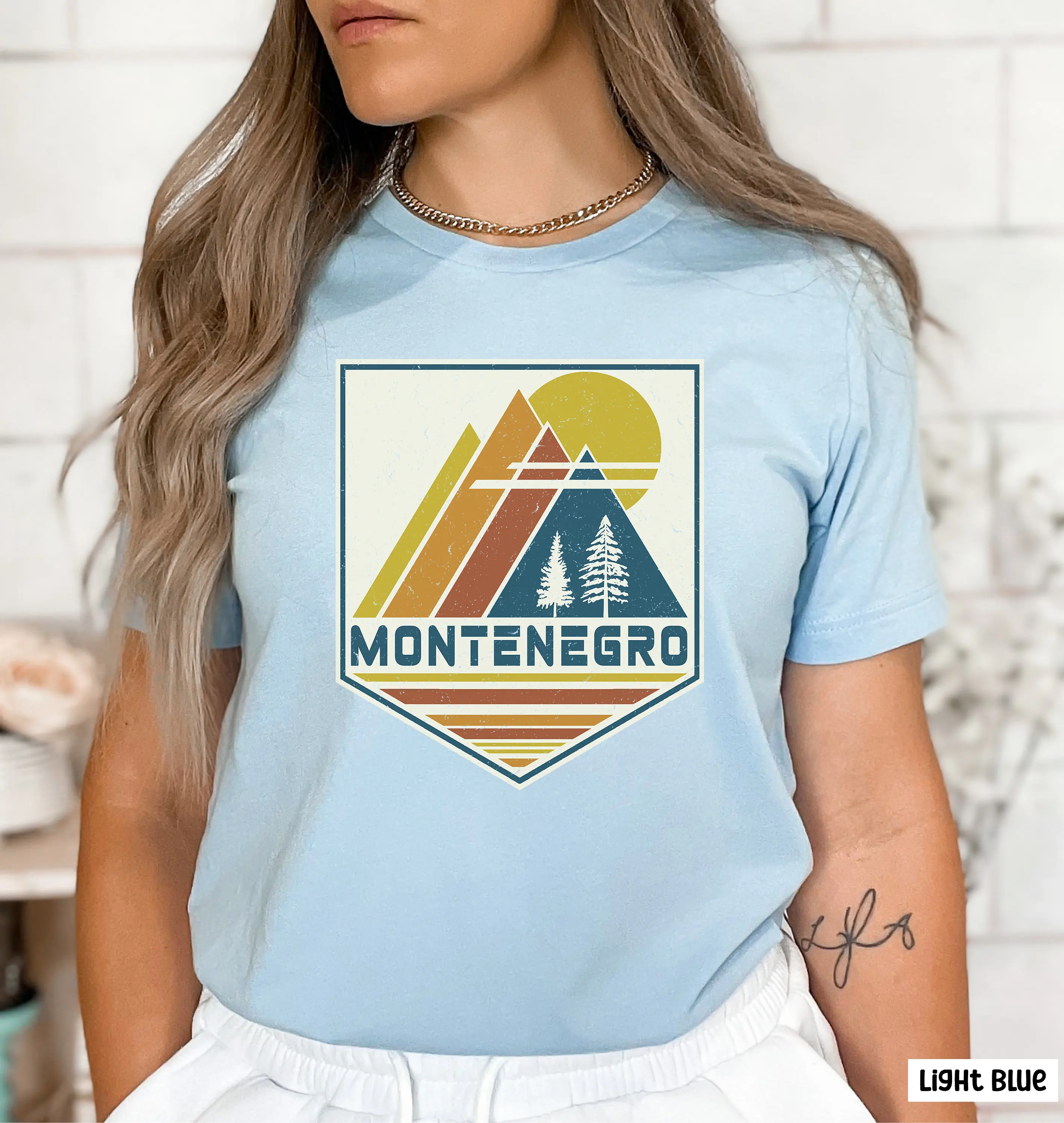 Montenegro T Shirt Kotor Souvenir Travel Matching Family Retro Ski