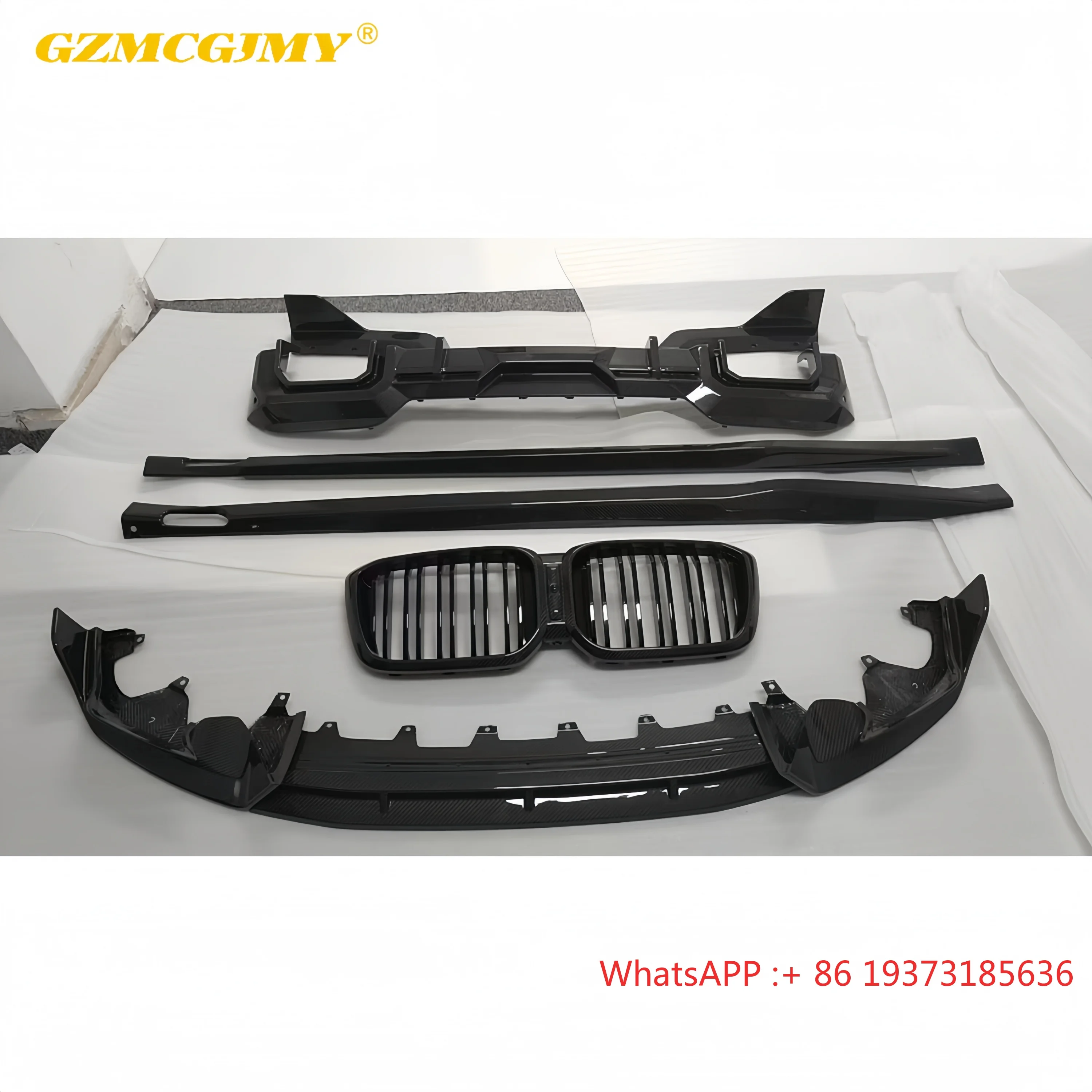 High Performance SQ Style Dry Carbon Fiber Parts Front Lip Side Skirts Griller Rear Diffuser for BMW X3 G01 LCI