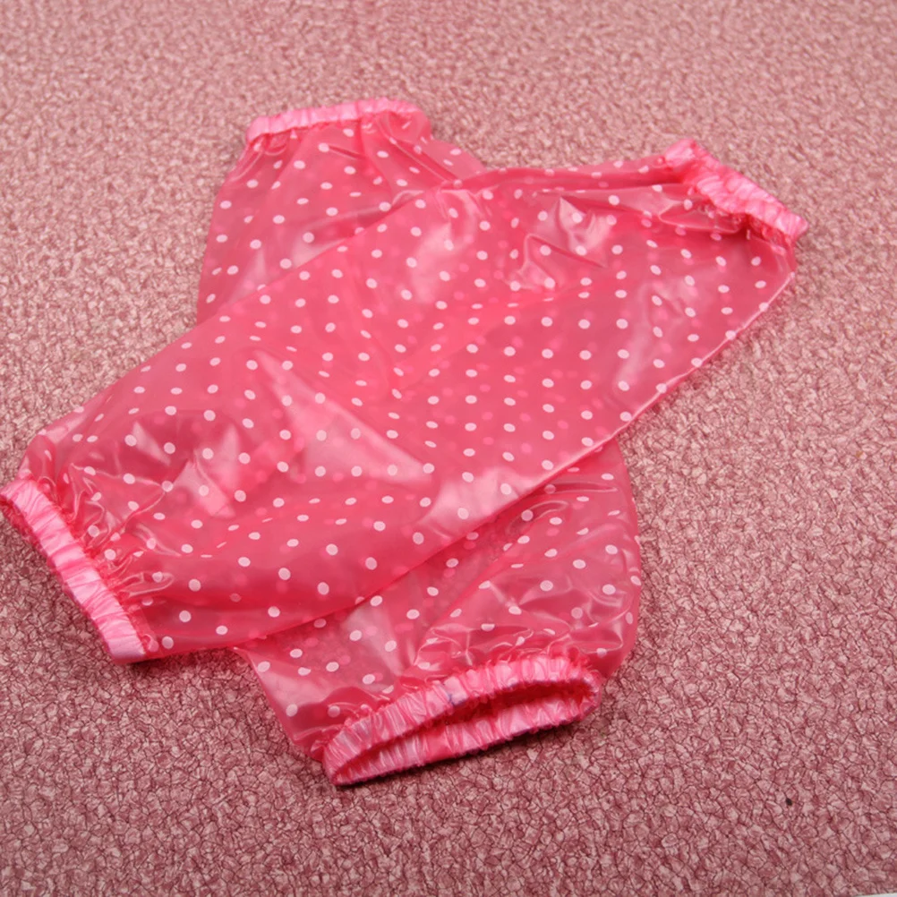 

5pcs Waterproof Oversleeve Reusable Pvc Arm Sleeves Oil Resistant Elastic For Home Office Factory Hairdressing Transparent