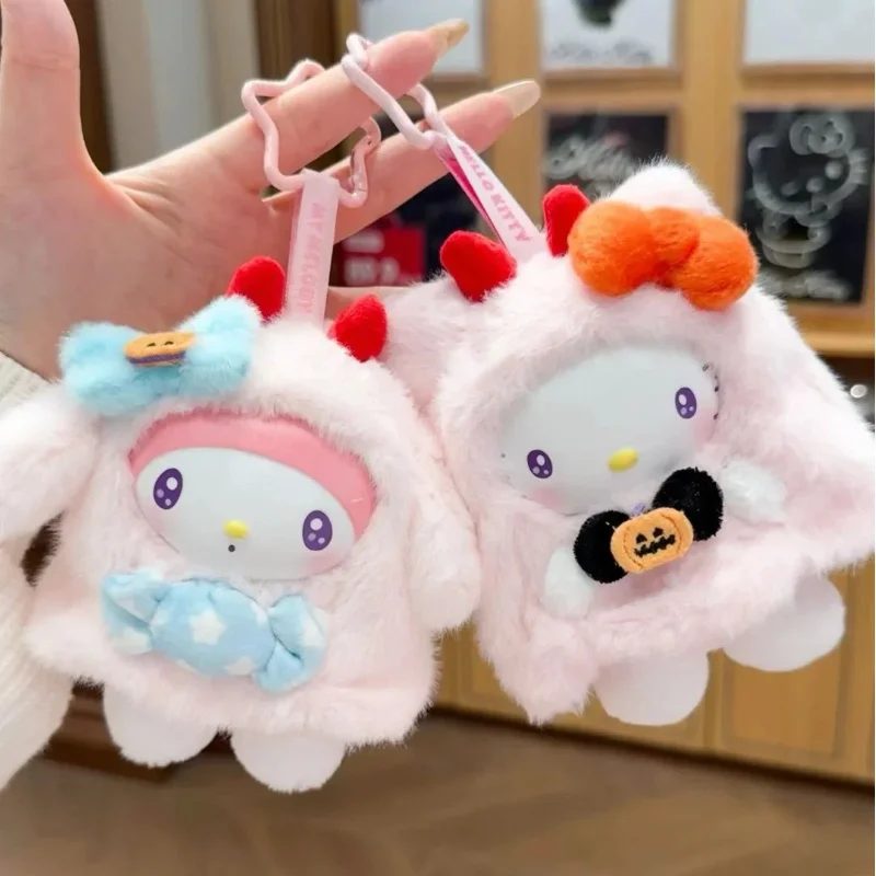 Miniso Sanrio Karakters Halloween Serie Vinyl Hanger Blind Box Mooie Hellokitty Figuur Pop Sleutelhanger Hang Lanyard Kindergeschenken