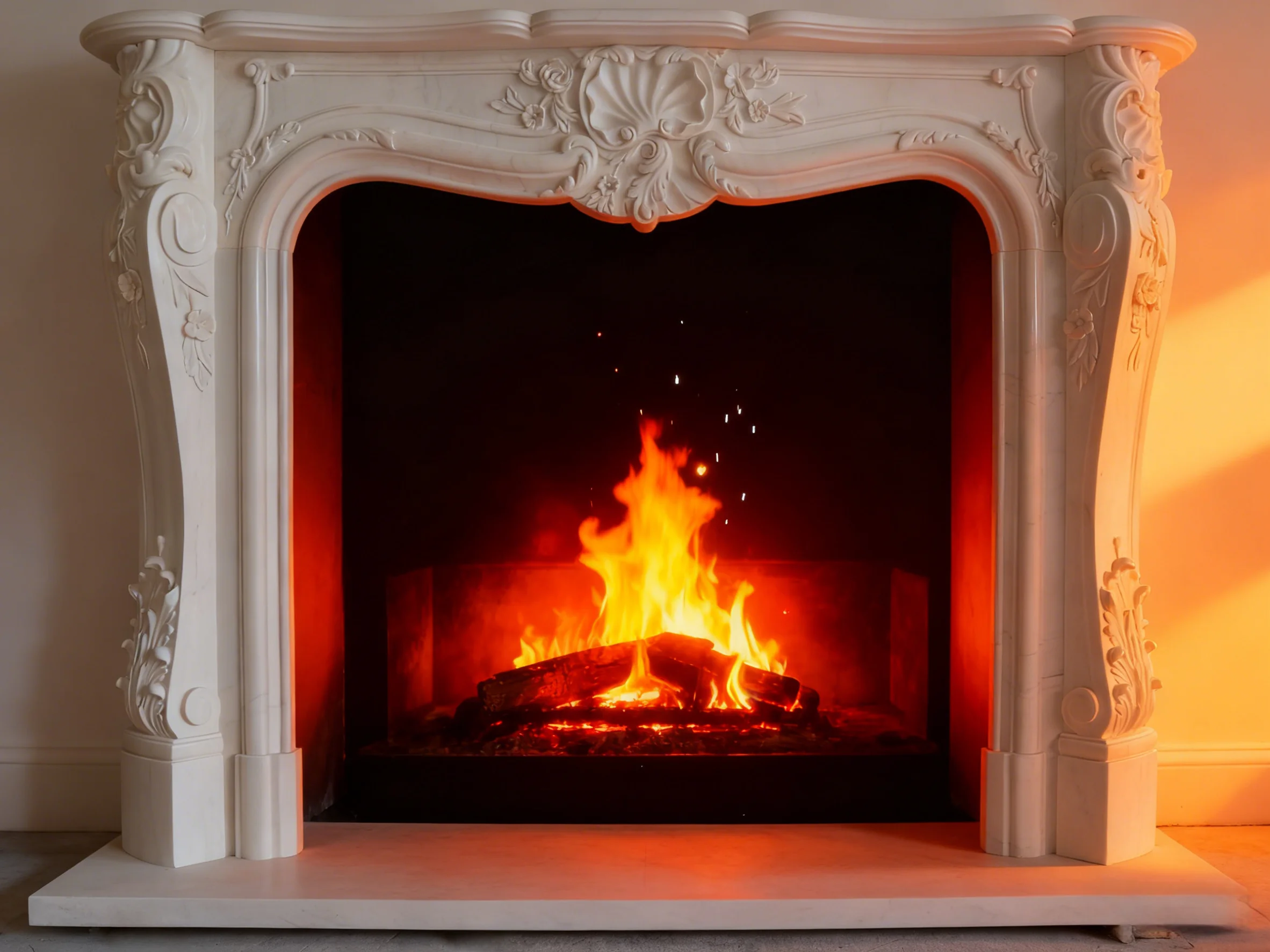 Custom White Marble Mantel Fireplace Modern Luxury Surround Marble Fireplace for Villa Hotel Decoration - view 4