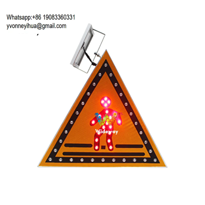 Safety Traffic Reflective Solar Led Pedestrian Crossing Warning Road Signs