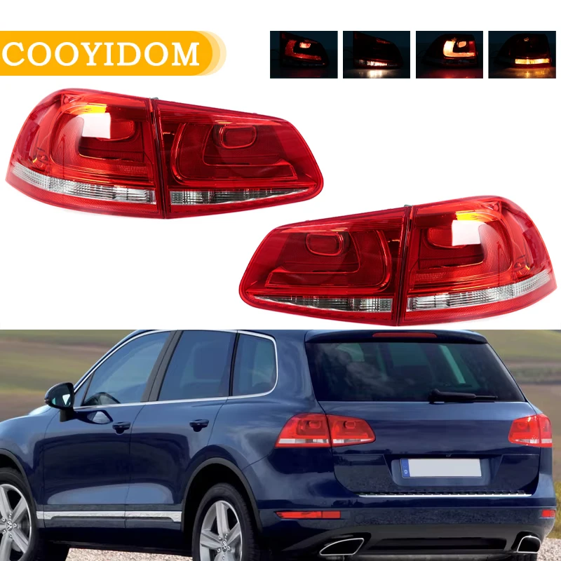 Rear Tail Light For Volkswagen VW Touareg 2010 2011 2012 2013 2014 Warning Brake Signal Lamp Driving Light Car Accessories