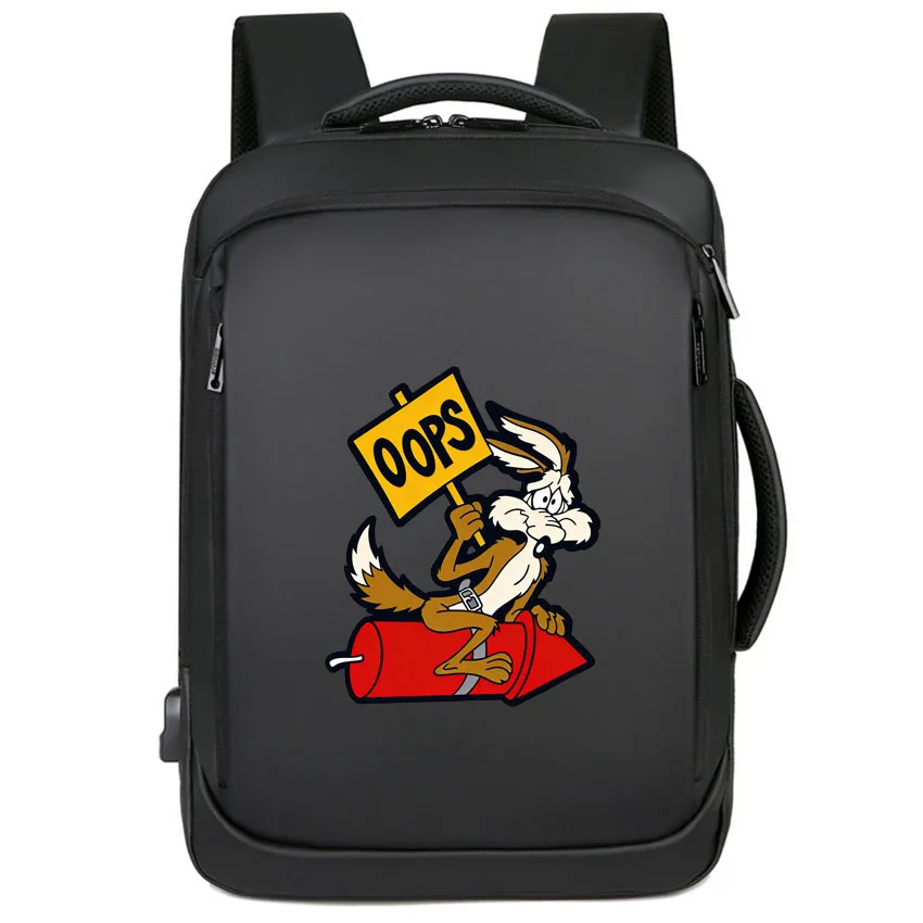 

Женский школьный рюкзак, мужская школьная сумка, мультяшный забавный животный кролик с принтом для мальчиков и девочек, рюкзак с зарядкой через USB, мужской рюкзак для ноутбука