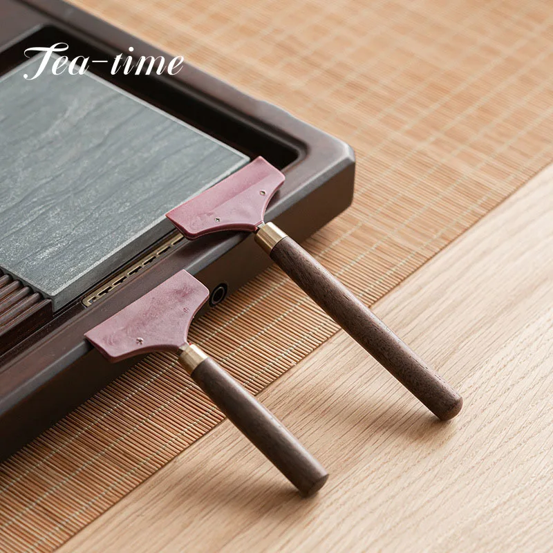 1Pcs Wood Grain Water Scraper Silicone Tea Tea Tray Cleaning Sweeper Accessories S/L Tea Art Brush Wiper Brush Cleaning Tool