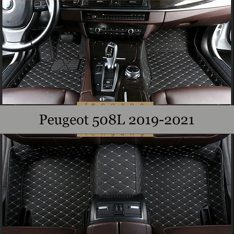 

Car Floor Mats For Peugeot 508L 2021 2020 2019 Leather Carpets Custom Auto Styling Foot Pads Car Accessories Interior Covers