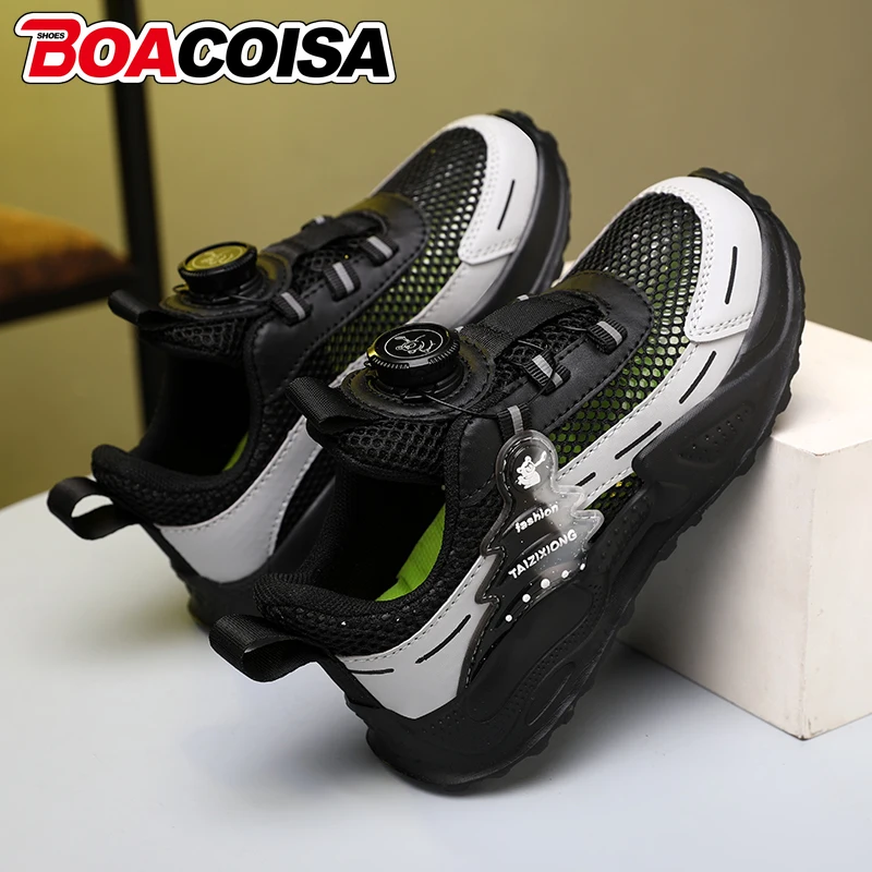 أحذية أطفال صيفية شبكية للأولاد أحذية رياضية غير قابلة للانزلاق كاجوال قابلة للتنفس رياضية للجري للأطفال والبنات المشي المسطح للتنس