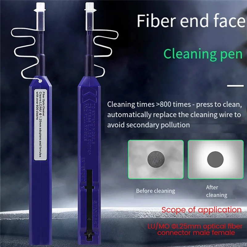 Для LC/MU 1,25 мм ручка для чистки оптоволокна, очиститель оптоволокна в один клик, инструменты для очистки оптоволоконных разъемов