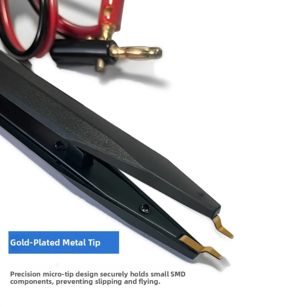 LCR Digital Bridge Accessory LCR Test Leads 4mm Standard Lantern Connector Miniature Chucks Gold-plated Chucks ABS Material