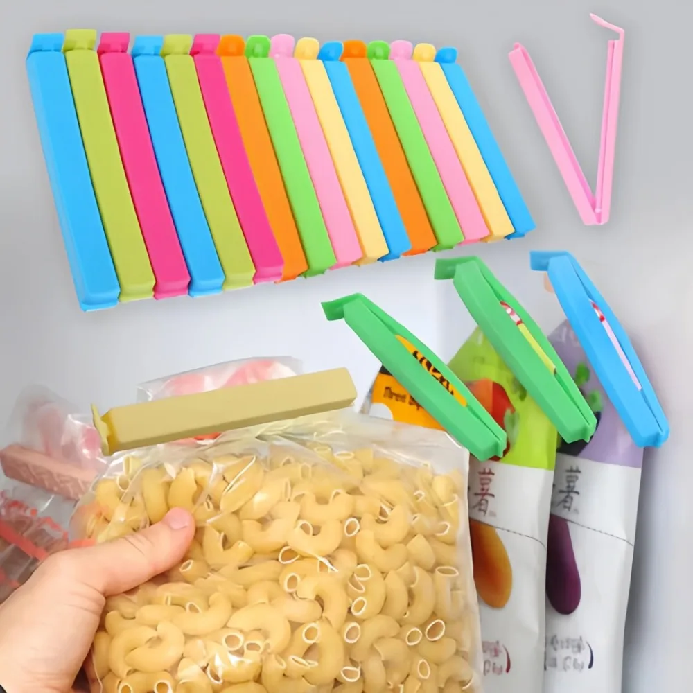5-30pcs Colorful Plastic Sealing Clips Tea Clip Moisture-Proof Fresh-Keeping Snack Bag Sealer Clamp Reusable Kitchen Accessory