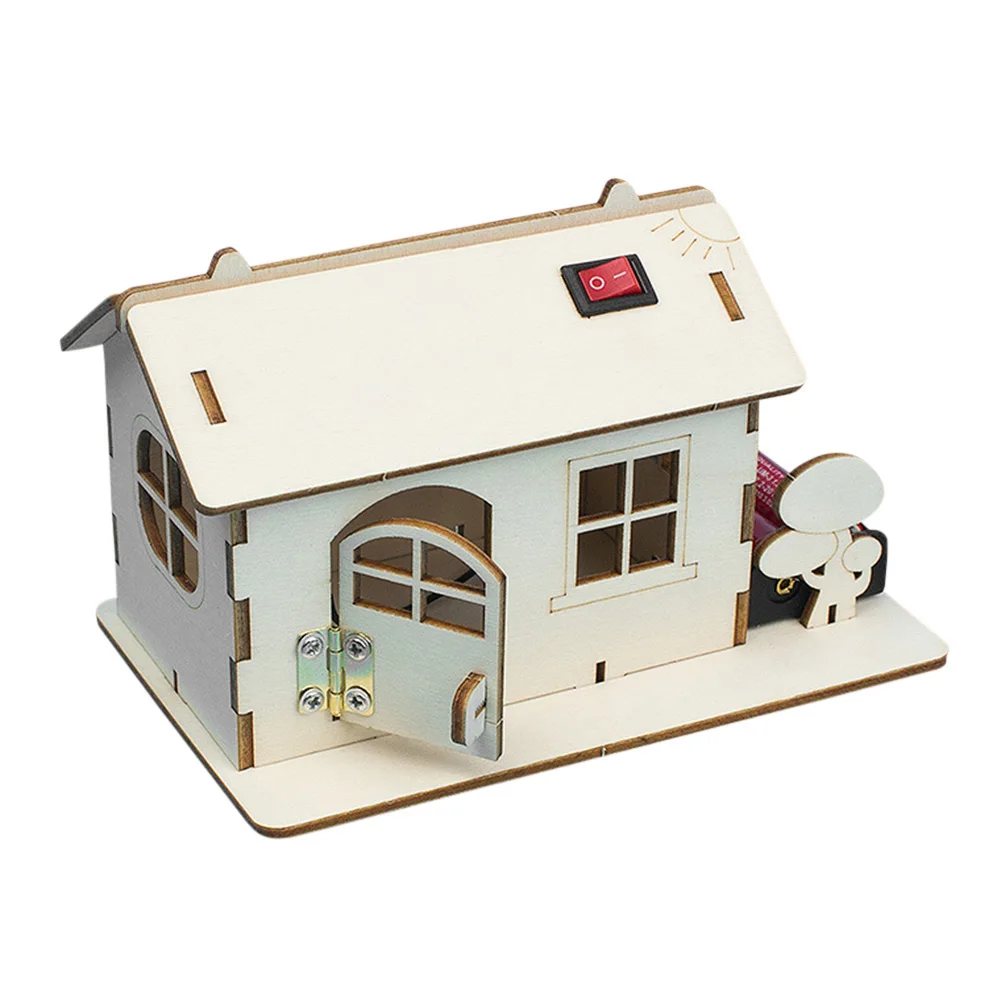 DIY Jigsaw Puzzle Toy Simulation Cabin Wooden Child 3D Handmade Wood House Model School Projects Teaching Educational Equipment