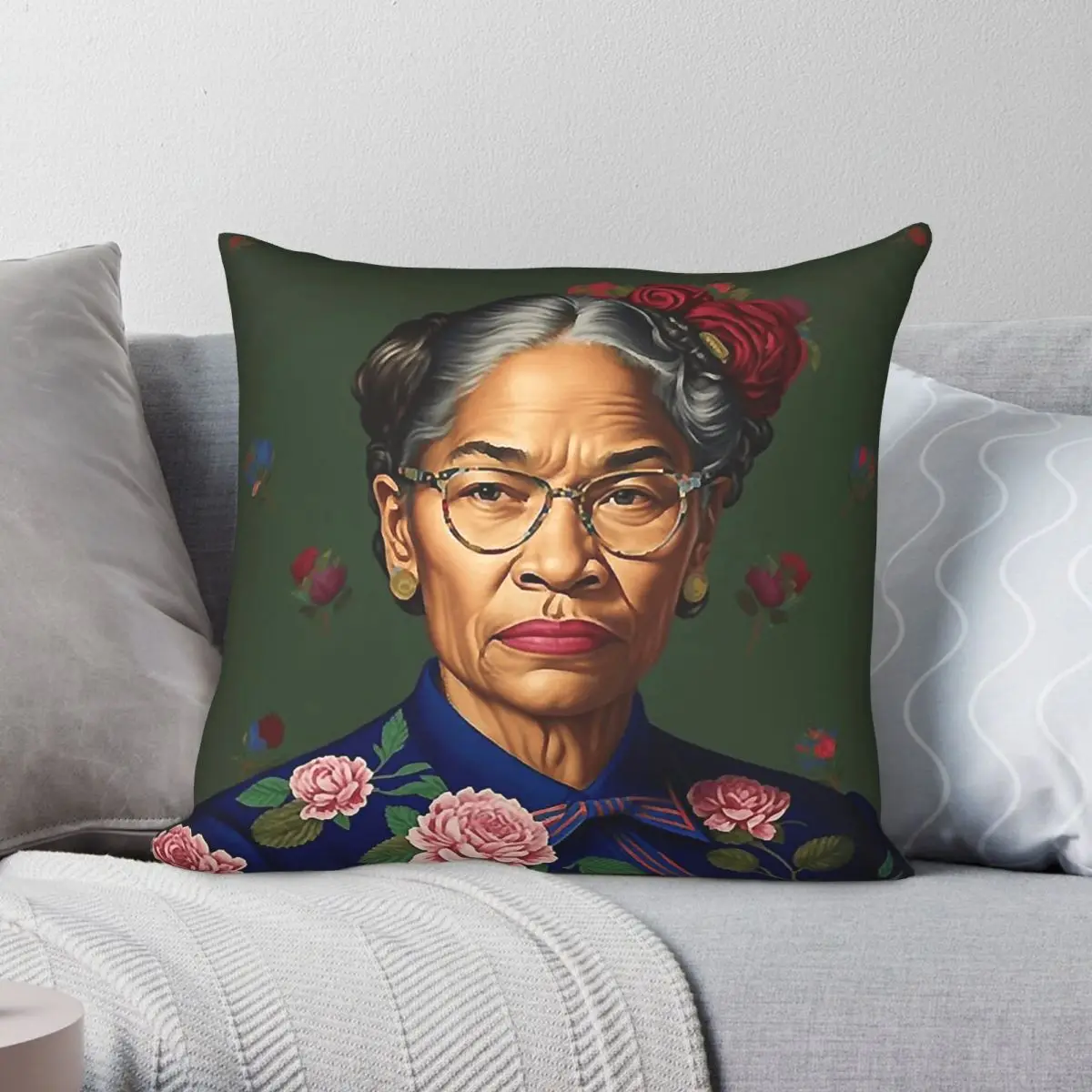 Rosa Parks By Kehinde Wiley Square Pillowcase Polyester Linen Velvet Pattern Zip Decor Sofa Seater Cushion Case