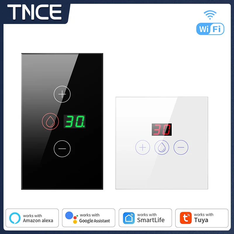 

TNCE Tuya Wifi Boiler Smart Switch 20A/4400W Water Heater Touch Switch Support Time Period Setting，For Alexa Google Home