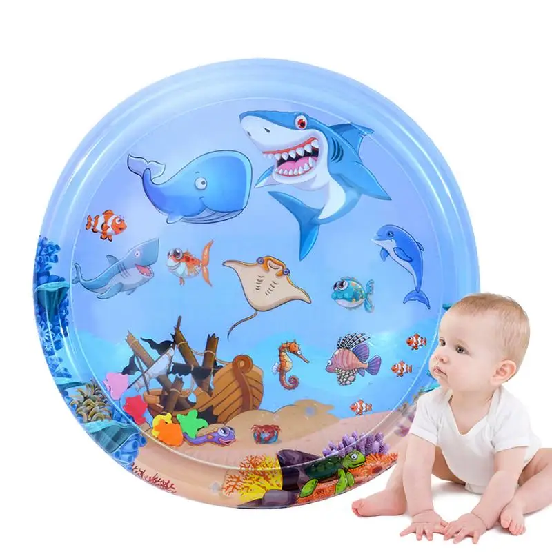 

Water Sensory Play Mat Large Water Tummy Mat For Babies Inflatable Visual Stimulation Portable Water Playmat For Promotes Motor