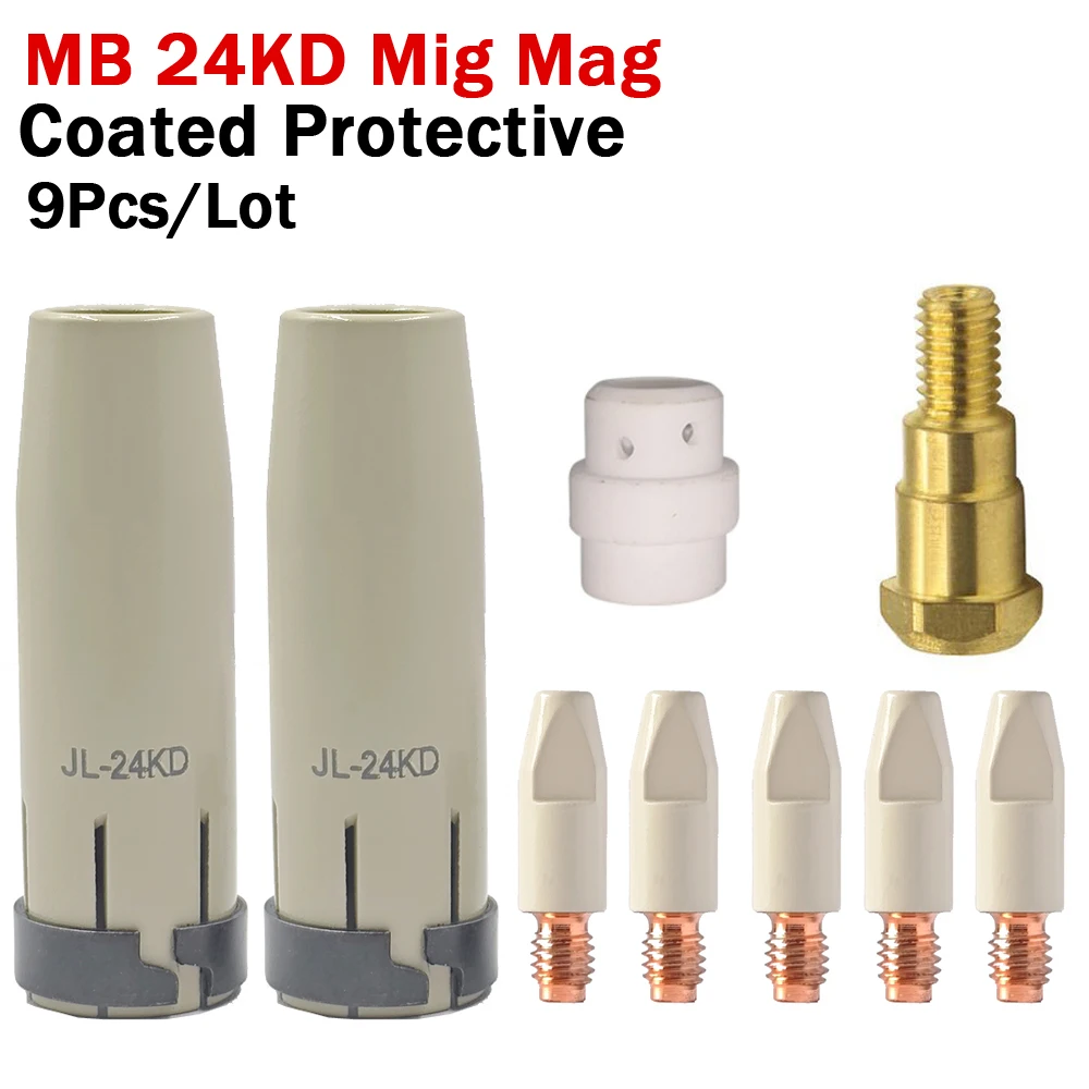 MB-24KD New Coating Protection Nozzle 0.8/1.0/1.2mm Contact Tips Gas Nozzle Holder of 24KD MIG MAG Welding Torch