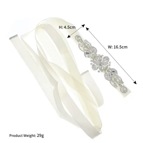 Lyxigt strass brudbälte elegant prinsessaccessoarer bälte kedja för kvinnor brudtärnegåvor 10 best sales strassbälten för aftonklänningar - №8