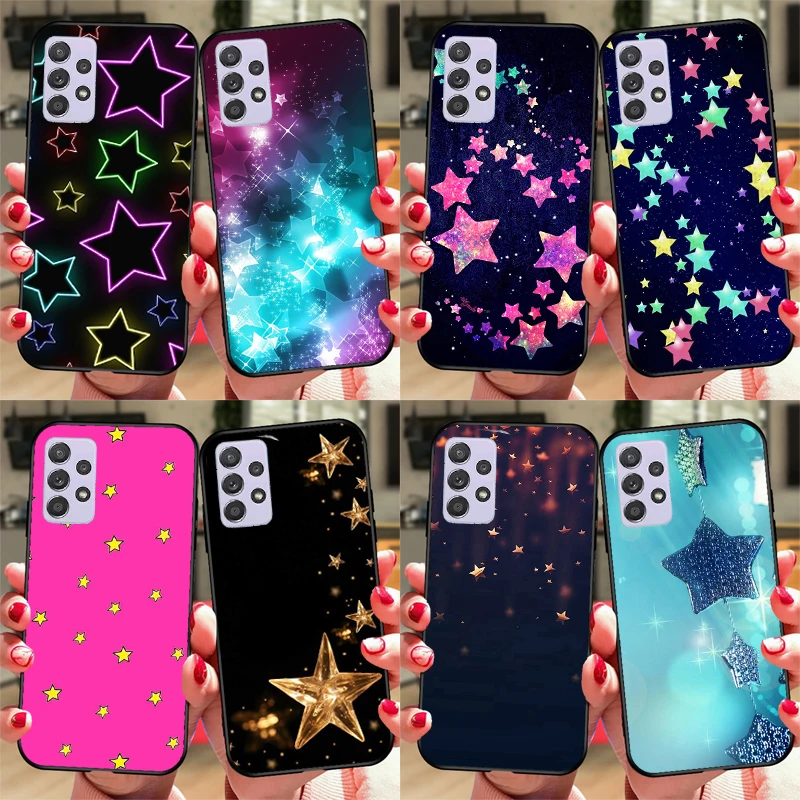 Bright Stars Art Case For Samsung A54 A34 A24 A14 A51 A71 A12 A22 A32 A52 A72 A73 A33 A53 A13 Back Cover