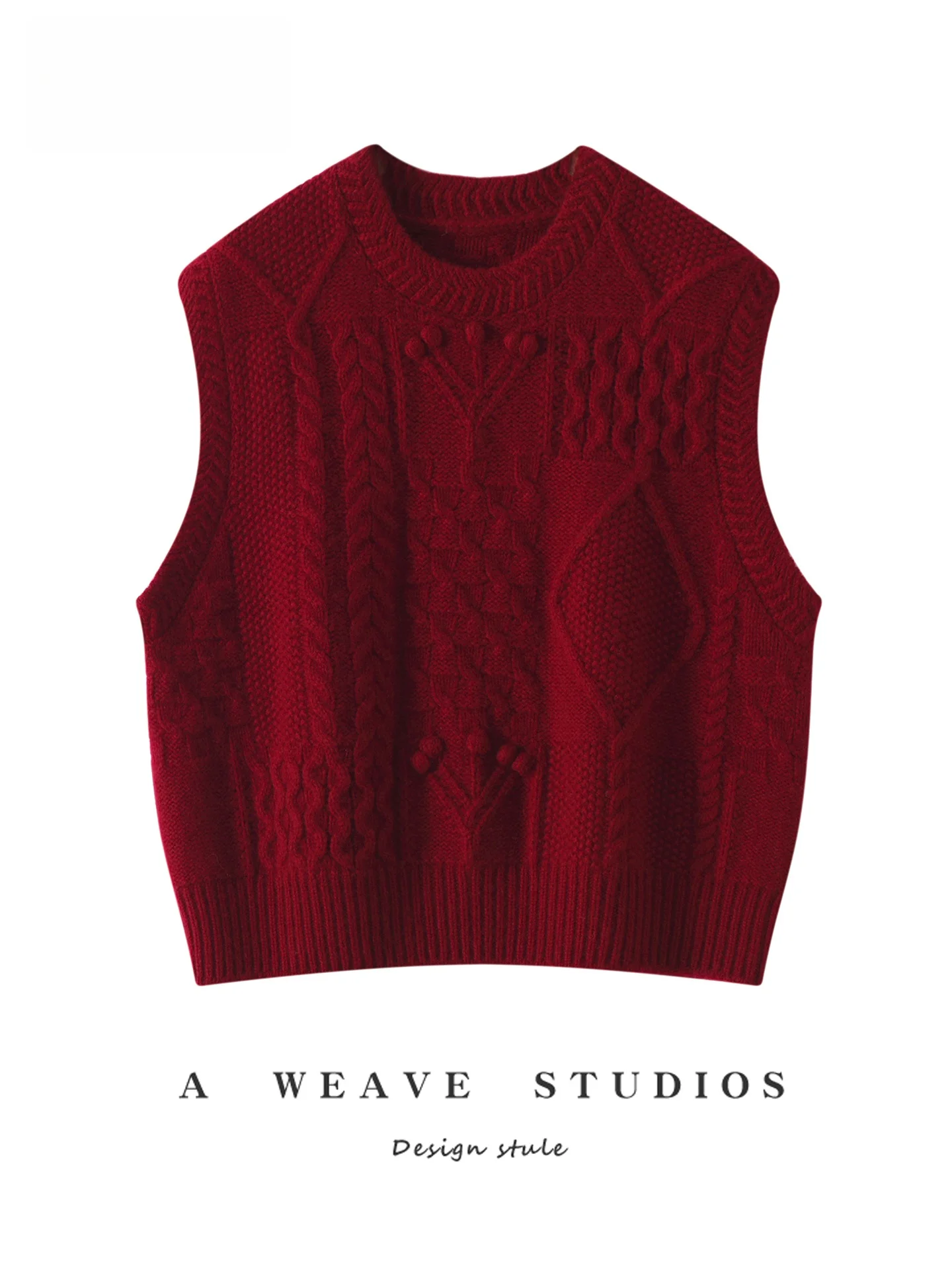 

Осень-зима, новый витой вязаный топ в стиле ретро, женский круглый свитер Ne Svel, универсальный утягивающий красный жилет