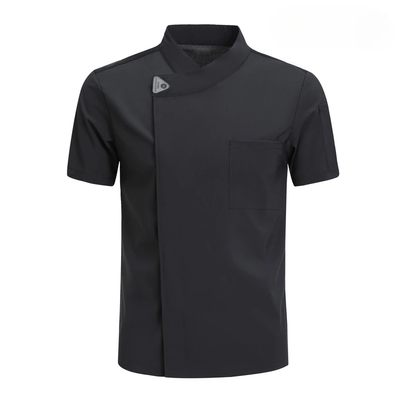 Chef Jacket Men Short Sleeve Women Kitchen Cook Shirt Barber Bartender Pastry Restaurant Waiter Uniform - Image 4