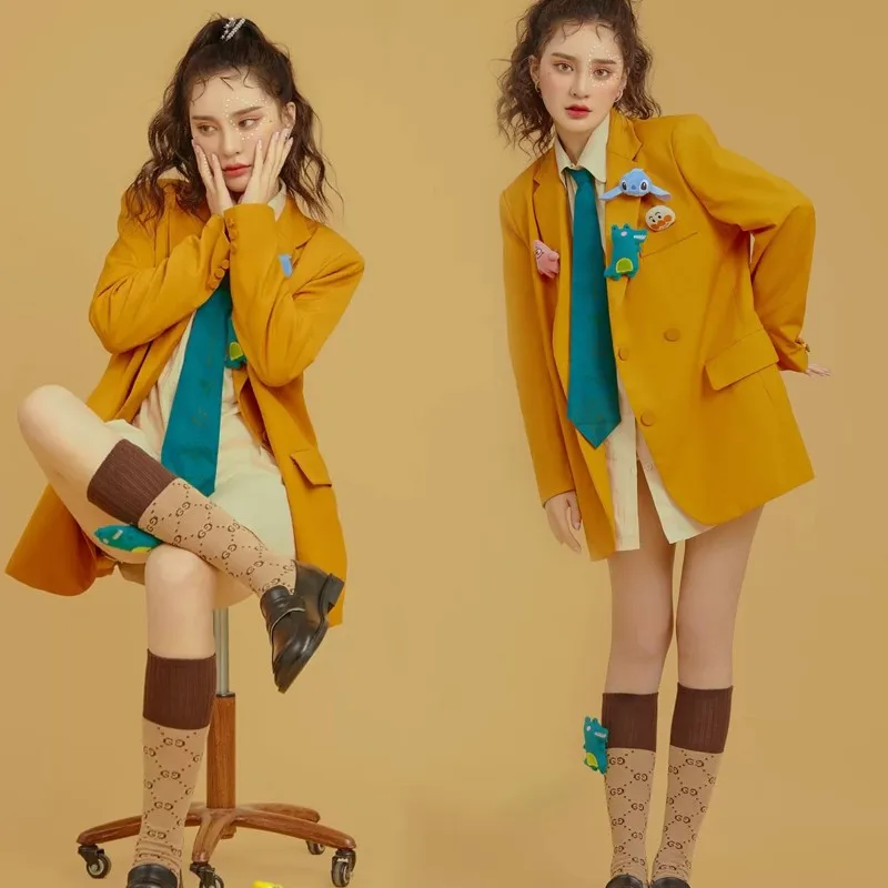 Ears Studio - Ropa de Fotografía Estilo Escolar Dulce, Traje de Fotografía Artística Macaron, Atuendo de Fotografía de Estudio Moderno para Mujer