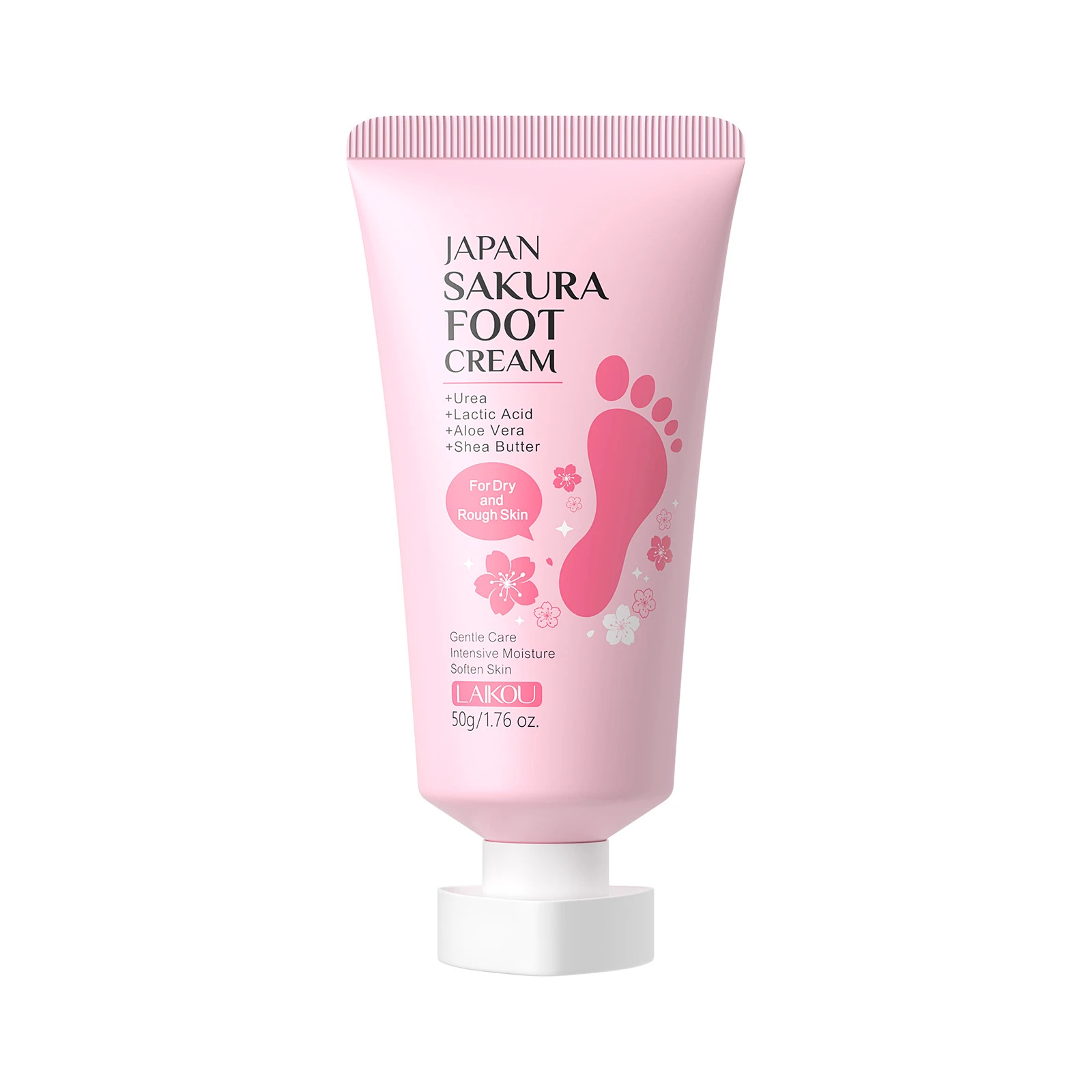 LAIKOU Sakura Foot Cream, Hydrating Moisturizing Foot Care for Dry Cracked Heels, Intense Nourishing Softening Balm 50g