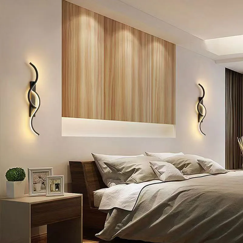living room cross-border wall lamp TV background grille  lamp master bedroom art wall light luxury S lamp wall lights indoor