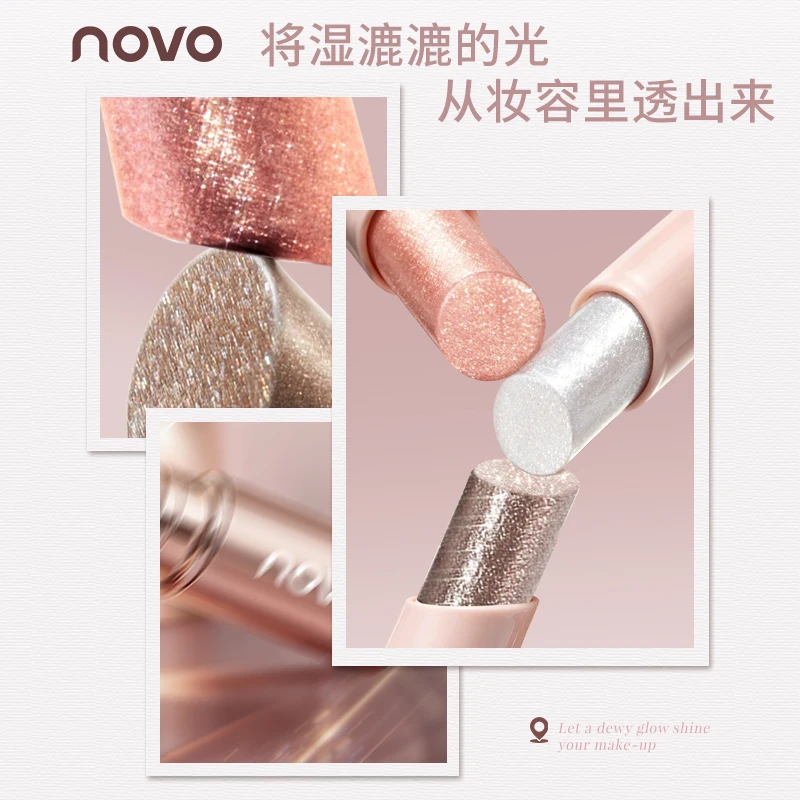 Luminous Eyeshadow Stick Long lasting Waterproof Pearlescent Sequins Pearly Sparkling High Gloss Glitter for Eye Brightening