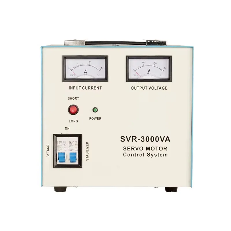 9qlSingle-Phase 3000VA Automatic AC Regulator High-Precision Voltage Stabilizer with Servo Motor Control under Voltage Protectio