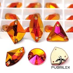 PUBRILEX Astral Pink K9 Glass New styles Strass Sewing Stones Flatback Sew on Rhinestones For Dress Garment Clothes Bags
