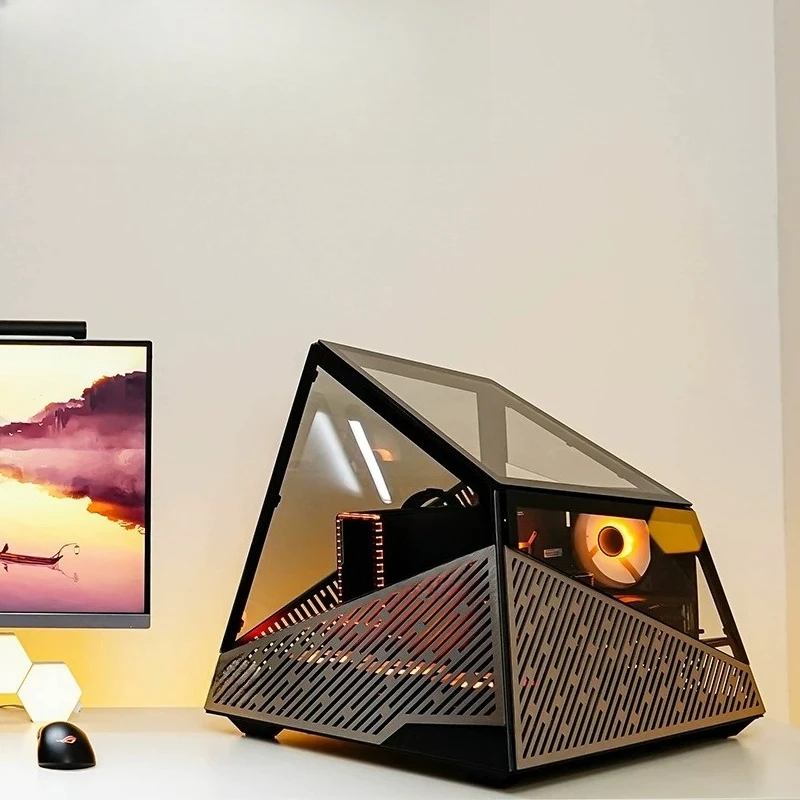 The new pyramid supports 5090 graphics card size, double water-cooled figure, transparent four-sided glass.
