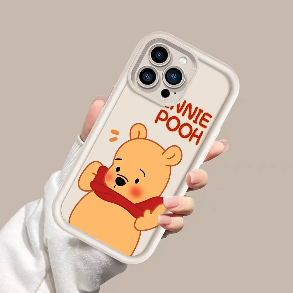 Silicone Soft Cover Phone Case for Apple iPhone XS Max 14 Plus XR 8 7 15ProMax 11 Pro 13 Mini SE 12 Pro TPU Winnie Cute Disney