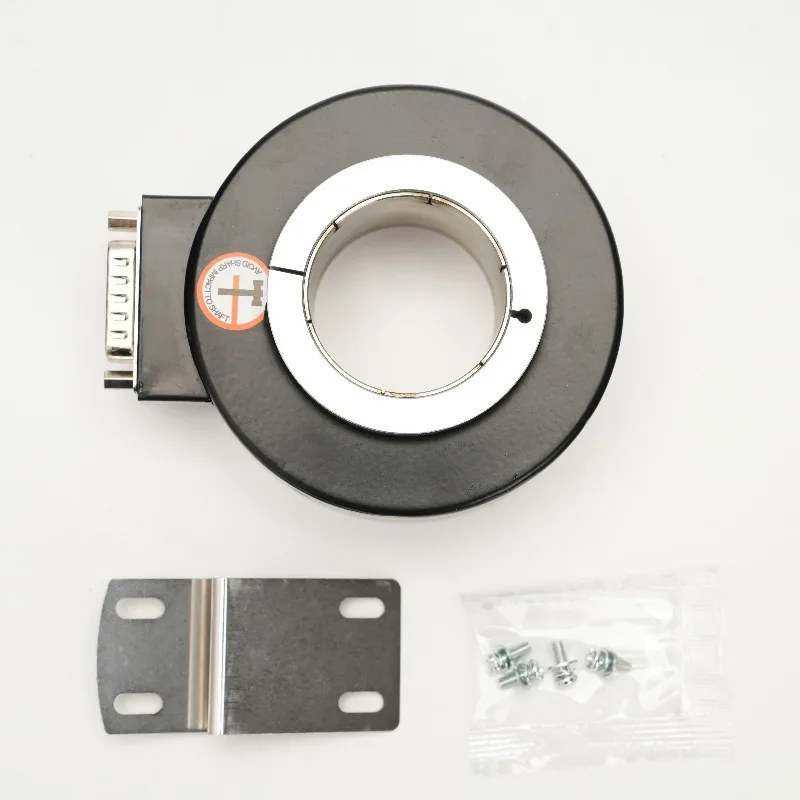 JSK9040 Series 90mm OD 32/35/38/40/42mm Hollow Shaft Incremental Elevator Encoder 10000PPR Spring Plate Mounting DC5V