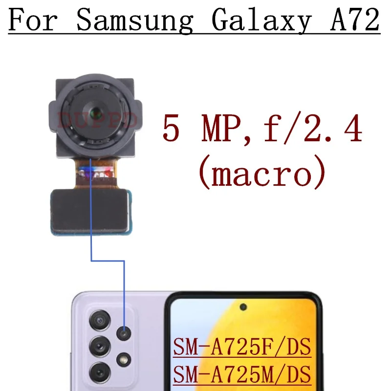 Rear Camera For Samsung Galaxy A72 A725F A725M 4G 5G Front Facing Telephoto Back Main Wide Camera Module Flex Cable